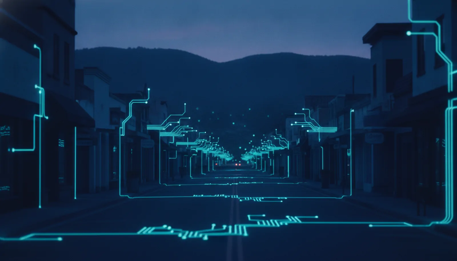 a Pacific Northwest downtown under evergreen fog — HyppoAI serves businesses in Enumclaw, WA